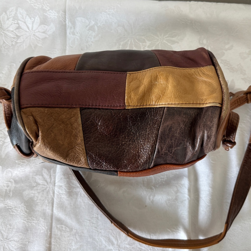 Patchwork Leather Shoulder Bag Multi Pocket Purse - image 5